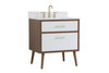 Elegant Decor VF41030WH-BS 30 inch bathroom Vanity in White with Backsplash