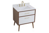 Elegant Decor VF41030WH-BS 30 inch bathroom Vanity in White with Backsplash