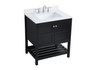 Elegant Decor VF16430BK-BS 30 inch Single Bathroom Vanity in Black with Backsplash