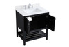 Elegant Decor VF16430BK-BS 30 inch Single Bathroom Vanity in Black with Backsplash