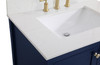 Elegant Decor VF16430BL-BS 30 inch Single Bathroom Vanity in Blue with Backsplash