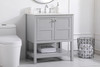 Elegant Decor VF16430GR-BS 30 inch Single Bathroom Vanity in Gray with Backsplash