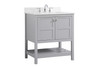 Elegant Decor VF16430GR-BS 30 inch Single Bathroom Vanity in Gray with Backsplash