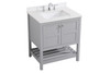 Elegant Decor VF16430GR-BS 30 inch Single Bathroom Vanity in Gray with Backsplash