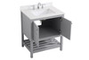 Elegant Decor VF16430GR-BS 30 inch Single Bathroom Vanity in Gray with Backsplash