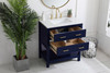 Elegant Decor VF19030BL-BS 30 inch Single Bathroom Vanity in Blue with Backsplash