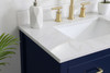 Elegant Decor VF19030BL-BS 30 inch Single Bathroom Vanity in Blue with Backsplash