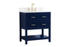 Elegant Decor VF19030BL-BS 30 inch Single Bathroom Vanity in Blue with Backsplash