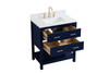 Elegant Decor VF19030BL-BS 30 inch Single Bathroom Vanity in Blue with Backsplash