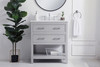 Elegant Decor VF19030GR-BS 30 inch Single Bathroom Vanity in Grey with Backsplash