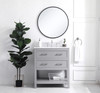 Elegant Decor VF19030GR-BS 30 inch Single Bathroom Vanity in Grey with Backsplash