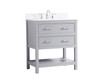 Elegant Decor VF19030GR-BS 30 inch Single Bathroom Vanity in Grey with Backsplash