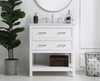 Elegant Decor VF19030WH-BS 30 inch Single Bathroom Vanity in White with Backsplash