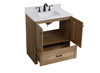 Elegant Decor VF2830NT-BS 30 inch Single Bathroom Vanity in Natural oak with Backsplash