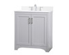 Elegant Decor VF17030GR-BS 30 inch Single Bathroom Vanity in Grey with Backsplash