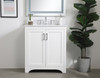 Elegant Decor VF17030WH-BS 30 inch Single Bathroom Vanity in White with Backsplash