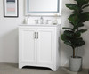 Elegant Decor VF17030WH-BS 30 inch Single Bathroom Vanity in White with Backsplash