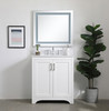 Elegant Decor VF17030WH-BS 30 inch Single Bathroom Vanity in White with Backsplash