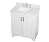 Elegant Decor VF17030WH-BS 30 inch Single Bathroom Vanity in White with Backsplash