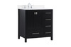 Elegant Decor VF18832BK-BS 32 inch Single Bathroom Vanity in Black with Backsplash