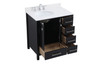 Elegant Decor VF18832BK-BS 32 inch Single Bathroom Vanity in Black with Backsplash