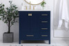 Elegant Decor VF18832BL-BS 32 inch Single Bathroom Vanity in Blue with Backsplash