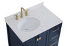 Elegant Decor VF18832BL-BS 32 inch Single Bathroom Vanity in Blue with Backsplash