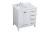 Elegant Decor VF18832WH-BS 32 inch Single Bathroom Vanity in White with Backsplash