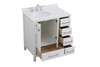 Elegant Decor VF18832WH-BS 32 inch Single Bathroom Vanity in White with Backsplash