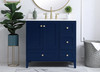 Elegant Decor VF18036BL-BS 36 inch Single Bathroom Vanity in Blue with Backsplash