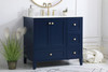 Elegant Decor VF18036BL-BS 36 inch Single Bathroom Vanity in Blue with Backsplash
