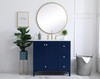 Elegant Decor VF18036BL-BS 36 inch Single Bathroom Vanity in Blue with Backsplash