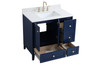 Elegant Decor VF18036BL-BS 36 inch Single Bathroom Vanity in Blue with Backsplash