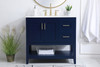 Elegant Decor VF16036BL-BS 36 inch Single Bathroom Vanity in Blue with Backsplash