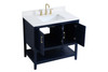 Elegant Decor VF16036BL-BS 36 inch Single Bathroom Vanity in Blue with Backsplash