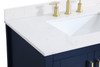 Elegant Decor VF16036BL-BS 36 inch Single Bathroom Vanity in Blue with Backsplash