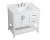 Elegant Decor VF16036WH-BS 36 inch Single Bathroom Vanity in White with Backsplash