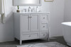 Elegant Decor VF18036GR-BS 36 inch Single Bathroom Vanity in Grey with Backsplash