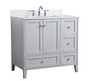 Elegant Decor VF18036GR-BS 36 inch Single Bathroom Vanity in Grey with Backsplash