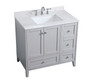 Elegant Decor VF18036GR-BS 36 inch Single Bathroom Vanity in Grey with Backsplash