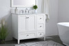Elegant Decor VF18036WH-BS 36 inch Single Bathroom Vanity in White with Backsplash