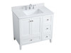 Elegant Decor VF18036WH-BS 36 inch Single Bathroom Vanity in White with Backsplash