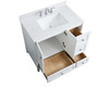 Elegant Decor VF18036WH-BS 36 inch Single Bathroom Vanity in White with Backsplash