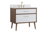 Elegant Decor VF41036WH-BS 36 inch bathroom Vanity in White with Backsplash