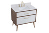 Elegant Decor VF41036WH-BS 36 inch bathroom Vanity in White with Backsplash