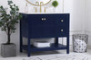 Elegant Decor VF16436BL-BS 36 inch Single Bathroom Vanity in Blue with Backsplash