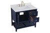 Elegant Decor VF16436BL-BS 36 inch Single Bathroom Vanity in Blue with Backsplash