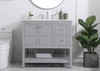 Elegant Decor VF16436GR-BS 36 inch Single Bathroom Vanity in Gray with Backsplash