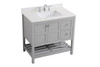 Elegant Decor VF16436GR-BS 36 inch Single Bathroom Vanity in Gray with Backsplash