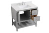 Elegant Decor VF16436GR-BS 36 inch Single Bathroom Vanity in Gray with Backsplash